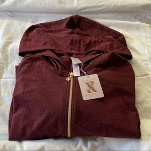 NWT Burgundy and Gold Long Sleeve Onesie with Sparkle Accents